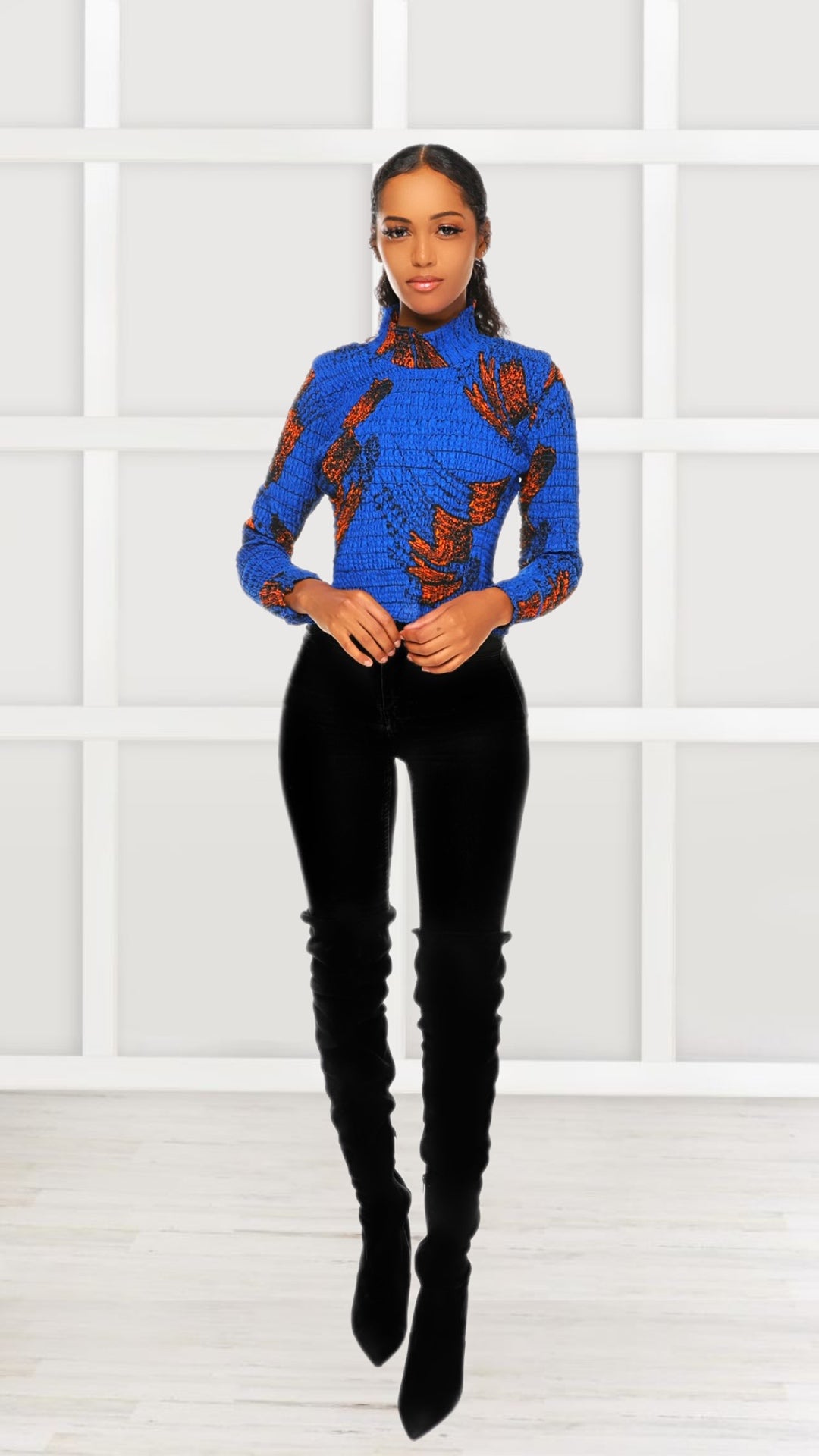 Bintu African Print Turtleneck Top