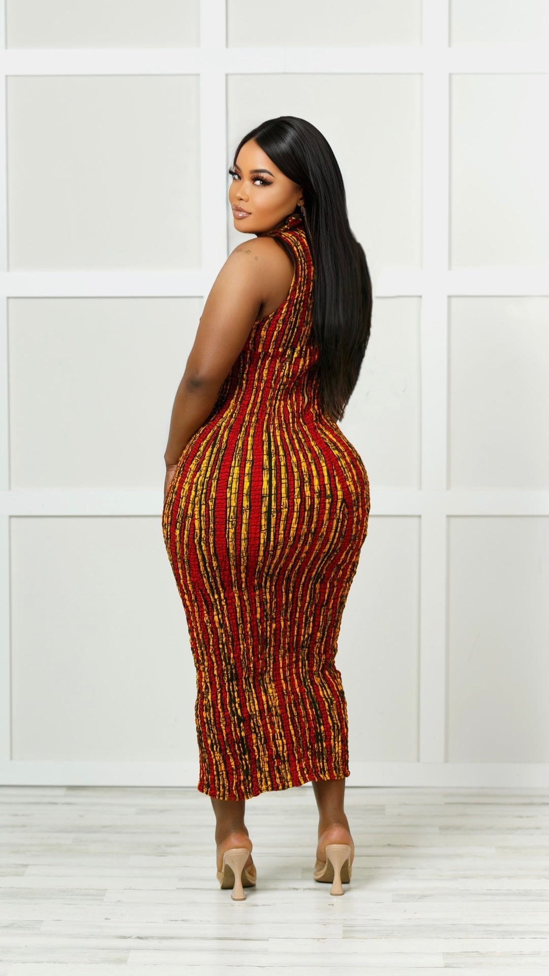 Bola African Print Cutout Dress (READY TO SHIP)